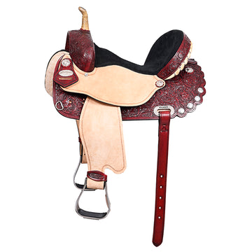 Flex Tree Western Horse Saddle American Leather Trail Barrel By Hilason